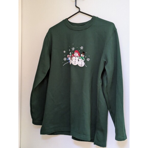 Green Snowman Holiday Christmas Sweater – Basic Editions – Size M - Picture 1 of 8